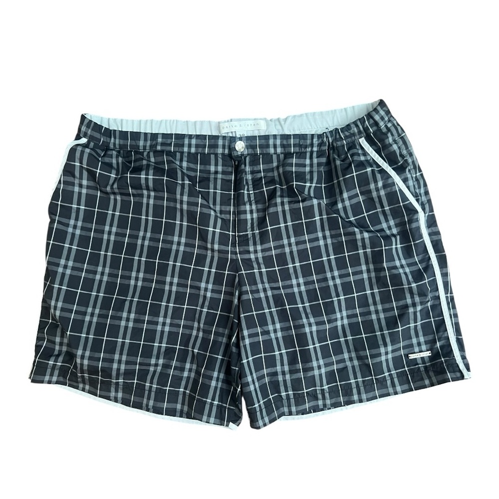 🩳 Parke & Ronen Men’s Plaid Swim Shorts — Size 38